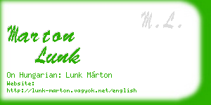 marton lunk business card
